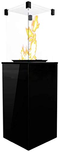 Kratki Caminetto A Gas Patio Mini | 4-8,2Kw | 1366X427Mm | Nero | Camino Da Giardino Con Comando Manuale | Gas Liquido | Caminetto A Gas Per Terrazze,