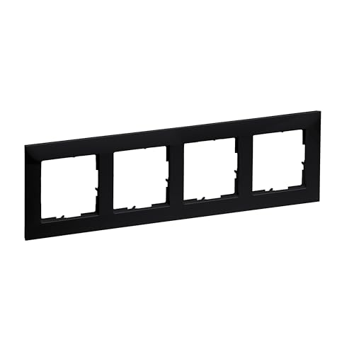Legrand, Seano 765374 - Telaio, In Termoplastica, Senza Alogeni, Dimensioni: 87 X 301 Mm, Colore: Nero Laccato