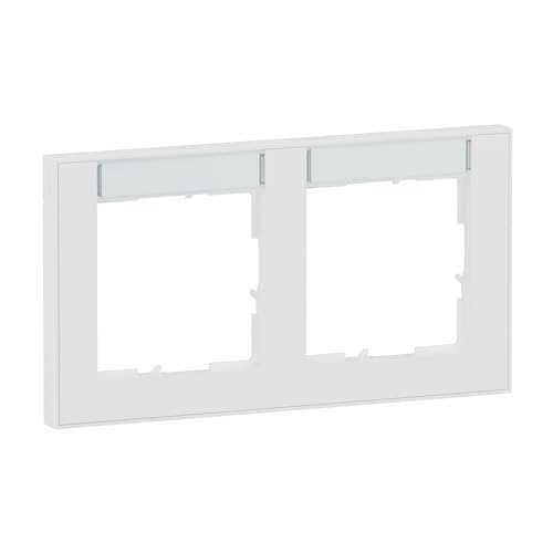 Legrand, Seano+ 765892 - Telaio Orizzontale A 2 Scomparti, Termoplastico Senza Alogeni, Produzione E Imballaggio Sostenibili, Colore: Bianco Ultra