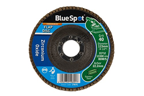 Blue Spot 19691 40 Grit Ossido Di Zirconio, Disco Abrasivo, Nero, 115 Mm, Da 11,4 Cm