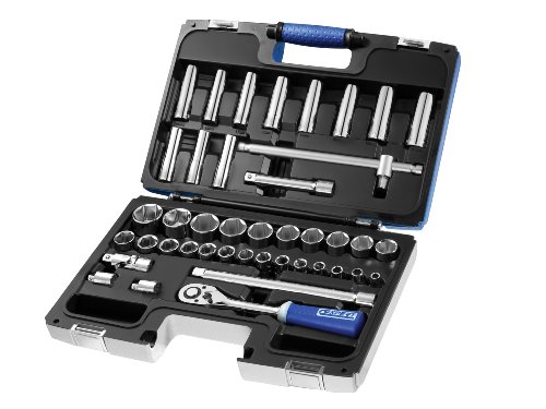 Britool E030704B - Kit Cricchetto E Bussole Esagonali 1/2'', Sistema Metrico (42 Pezzi)