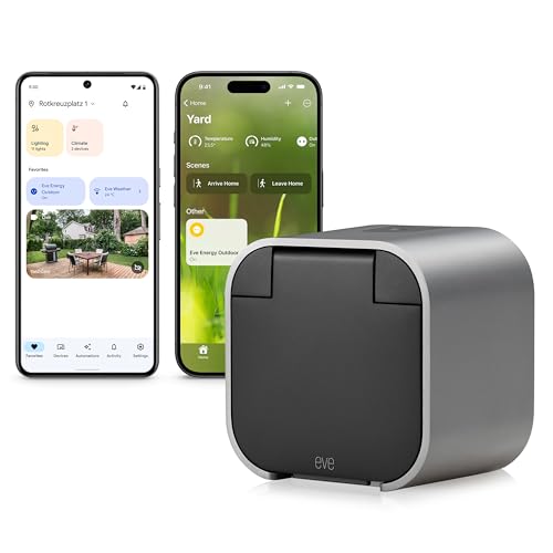 Eve Energy Outdoor (Matter) - Presa E Misuratore Di Energia Intelligente; Matter & Thread, Richiede Un Thread Border Router; Funziona Con Apple Home,