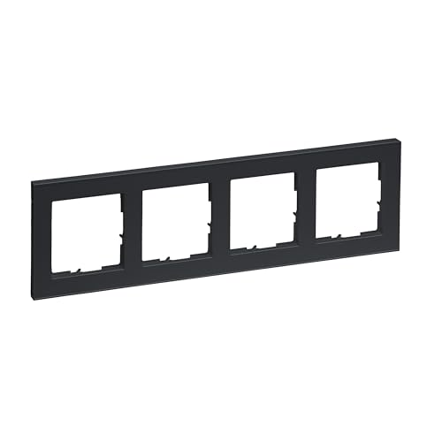 Legrand, Seano + 4 Cornici In Termoplastica Senza Alogeni, Produzione E Imballaggio Sostenibili, Colore: Antracite Laccato 765484