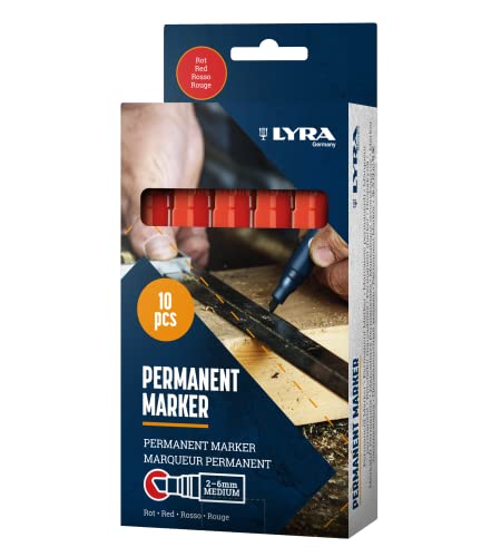 Lyra Sign L4010017-10-1 - Pennarelli Medi, 10 Pezzi, Colore: Rosso