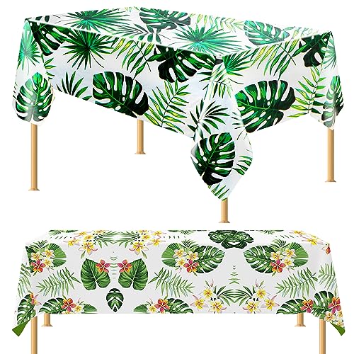 Taface Tovaglia Hawaiana, Tovaglia In Plastica, Impermeabile E Resistente All'Olio, Tovaglia In Foglia Di Palma Tropicale, Per Esterni Per Feste Estiv