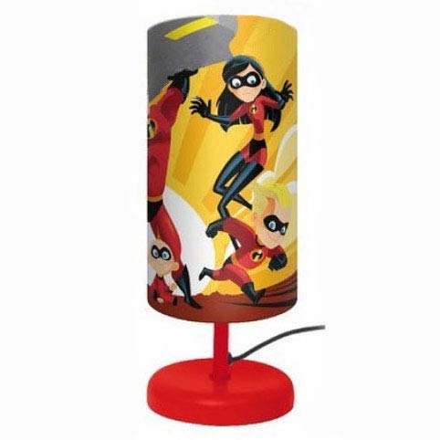 Disney Pixar Lampada Da Notte Comodino Gli Incredibili 2 Luce Da Tavolo 1294 Rosso -