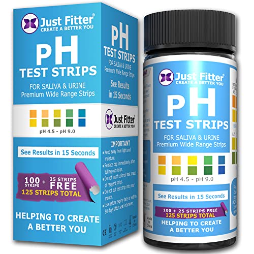 Justfitter Strisce Reattive Ph Per Il Test Dei Livelli Alcalino E Acido Nel Corpo - 125 Strisce Per Bottiglia