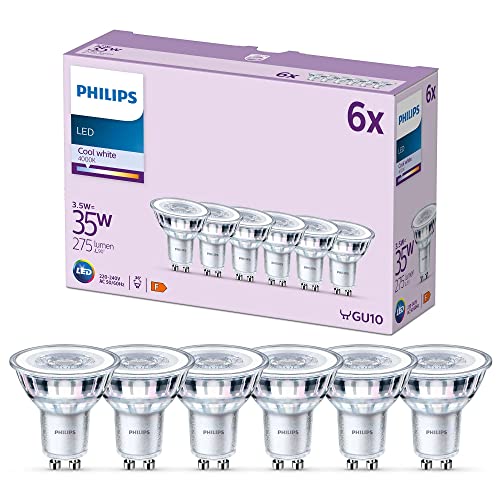 Philips Led Faretto Led, Luce Bianca Fredda, 35W, Gu10, 6 Pezzi