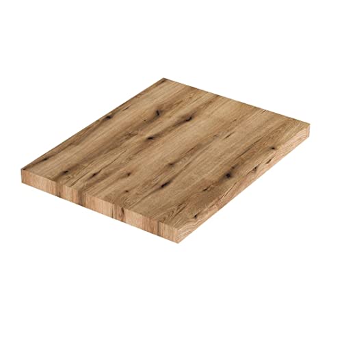 Kiamami Valentina - Mensola Per Lavabo Bagno | Rovere Naturale Effetto Legno | Dimensioni 60X46Cm | Legno Ingegnerizzato | Moderno E Resistente, Marro