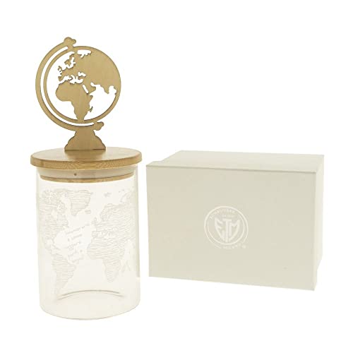 Monde Barattolo Portaconfetti Con Mappamondo 9X22 Cm Bomboniera