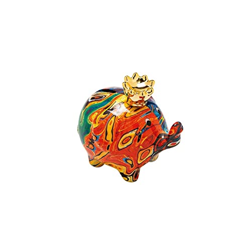 Brandani - Salvadanaio Elefante Con Corona Oro Portafortuna Dolomite Multicolore 53471