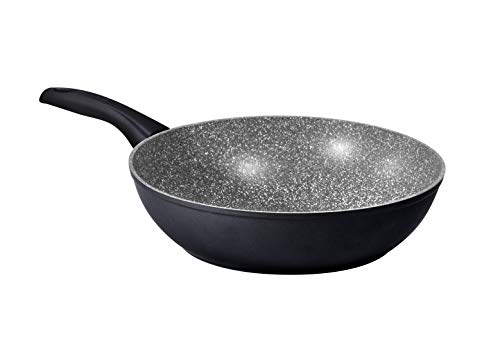 Aeternum Black Pearl Induction Wok Saltapasta 28 Cm, Adatto All'Induzione, Alluminio