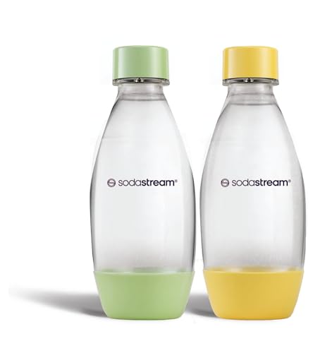 Sodastream Duopack - Confezione Da 2 Linguette In Plastica, 0,5 L, Lavabili In Lavastoviglie, Colore: Verde E Giallo