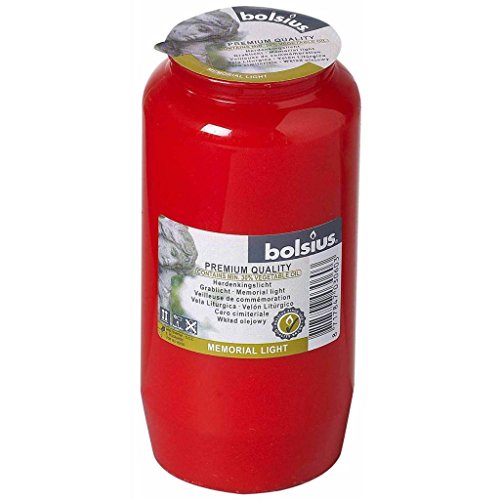 Bolsius Candele Commemorative 12 Pz Rosse Lumi Lumini Luci Cero Per Cimitero