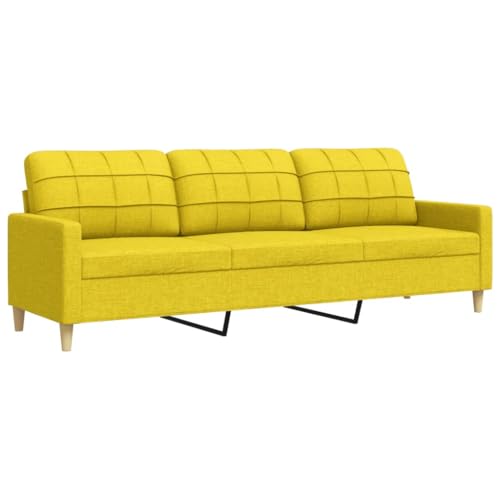 Vidaxl Divano A 3 Posti Giallo 210 Cm In Tessuto, Divano, Divano Imbottito, Divano A Tre Posti, Divani, Divano Da Salotto, Divano In Tessuto