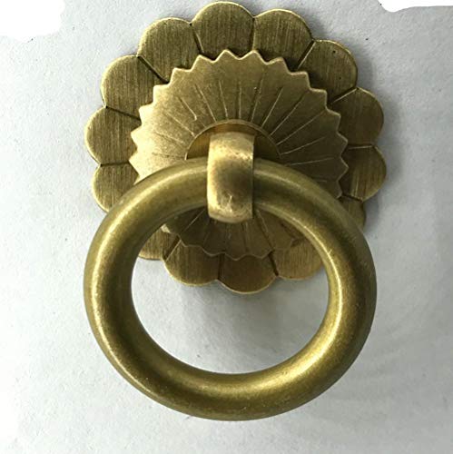 Nc 2 Pezzi Di Anello In Ottone Antico Con Viti E Maniglie Decorative In Ottone, Maniglie Antiche, Cabinet Knobs Drawer Pulls Cabinet Cupboard