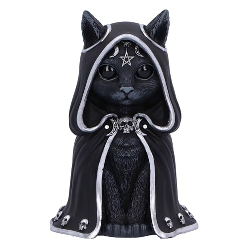 Nemesis Now Cult Cuties - Statuetta Zefur Da 10 Cm, In Resina, Nera, Cult Cuties™, Da Collezione, Motivo: Gatto Spaventosamente Adorabile Con Mantello