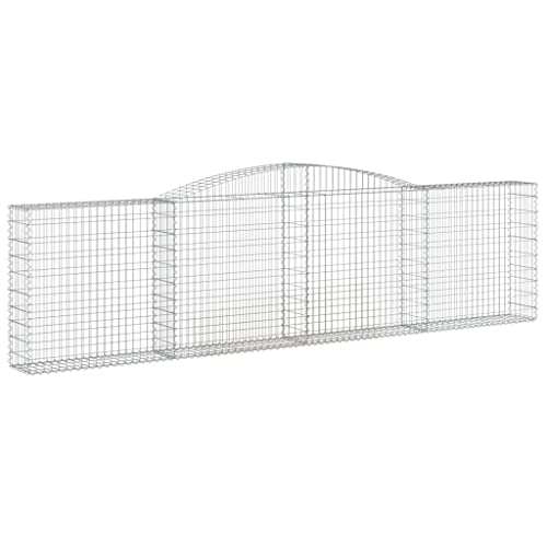 Vidaxl Cesto Gabbione Ad Arco 400X30X100/120 Cm Ferro Zincato