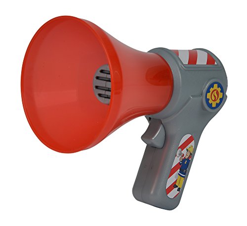 Simba Toys Sam Feuerwehr Megaphon: Mit Stimmenverzerrer-Funktion, Try Me, L: 16Cm