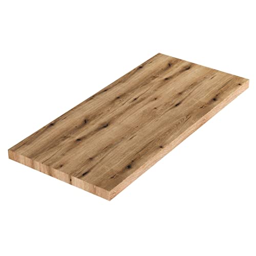 Kiamami Valentina Piano Per Lavabo Bagno D'Arredo 100Cm Rovere Naturale Effetto Legno