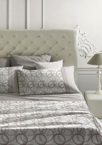 Laura Biagiotti Set Lenzuola Matrimoniali Maxi In Flanella Di Puro Cotone Ginette Tortora, Caldo Completo Letto Due Piazze Antipilling Lenzuolo Sopra