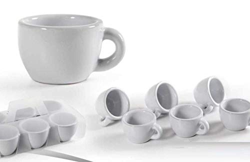 Gicos Import Export Srl Set 6 Tazzine Tazze Caffè Bianche Colazione Capienza 95 Cc Forma Bassa Qex-791017