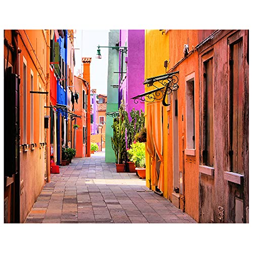 Legendarte - Stampa Su Tela - Vivacità A Burano, L'Isola Colorata - Quadro Su Tela, Decorazione Parete Cm. 80X100
