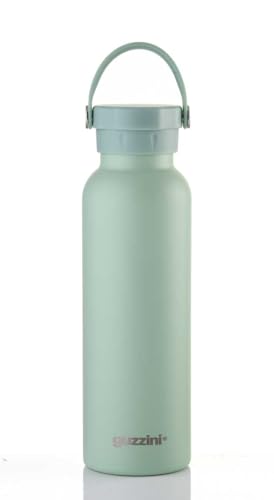 Guzzini Bottiglia Da Viaggio Termica, Da 600 Cl, Mantiene Caldo Fino 8 Ore E Freddo Fino 16 Ore, Acciaio. (Verde)