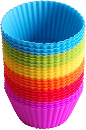 24 Pirottini/Stampi In Silicone Per Cupcake E Muffin, Riutilizzabili