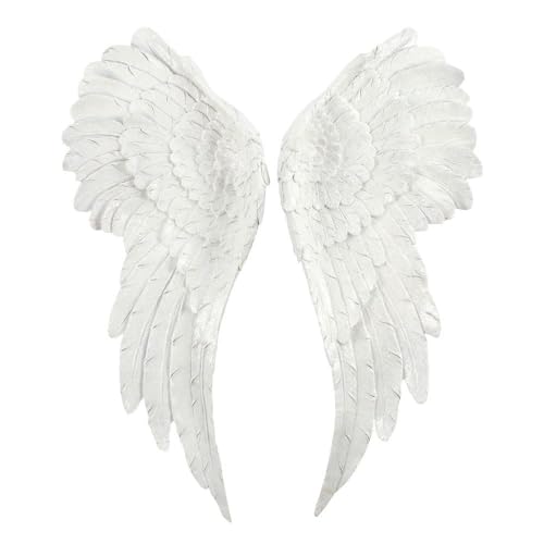 Jones Home & Gift Enchanting White Large Glitter Angel Wings - 54 Cm X 21,5 Cm (1 Paio) - Design Autentico, Materiale Durevole - Perfetto Per Casa E U