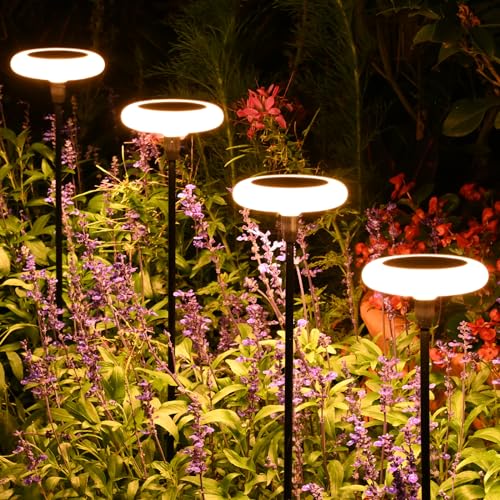Luci Solari Da Giardino 4 Pezzi Luci Solari Esterno Bianco Caldo Lampada Da Giardino Solare Da Esterno Ip65 Impermeabie Con Luci Da Giardino Extra Lum