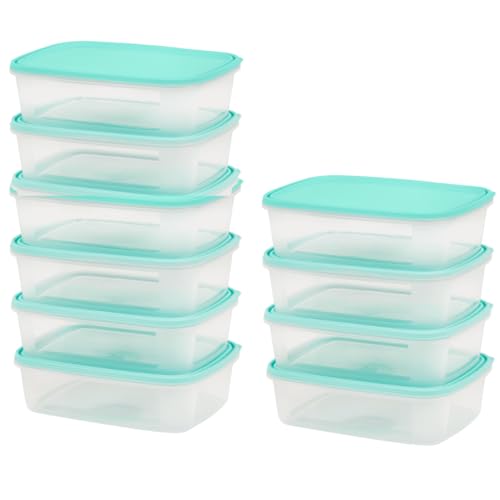 Contenitori Per Alimenti Ermetici Di 1 Scomparto (Set Di 10) - Recipienti Di Plastica Senza Bpa E Impilabili - Scatole Bento Riutilizzabili Per Il Cib