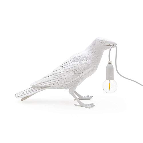 Seletti Bird Lamp Waiting Lampada Da Tavolo Corvo Bianco