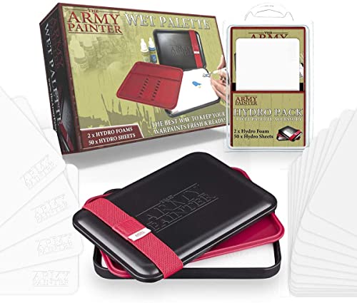 The Army Painter | Wet Palette Combo | Include Wet Palette E Hydro Pack Refill | Tavolozza Umida Porta Pennelli | Ricarica Di Pellicole E Spugne Per P