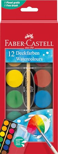 Faber-Castell Watercolour Box Colours Scatola Di Acquerelli 12 Colori, Multicolor, 20 X 100 X 250