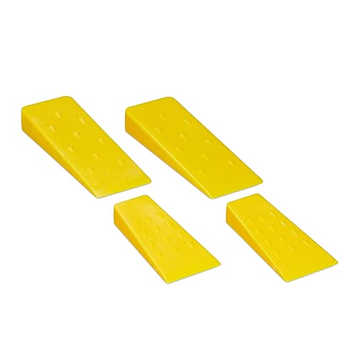 Relaxdays Fällkeil In 2 Größen 4Er Cuneo Spaccalegna, Set Da 4 Spacca Legna Manuali, 14 E 21 Cm, Accessori Per Abbattimento Alberi, Giallo, 3 X 7 X 21