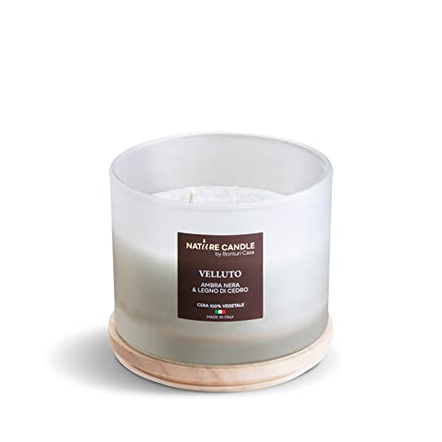 Nature Candle Linea Atelier 380G - Velluto - Ambra Nera E Legno Di Cedro