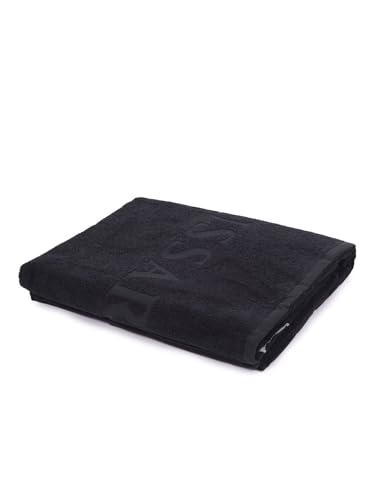 Trussardi Telo Mare Piscina O Spa Cotone Spugna Tessuto Logato Cm.170 X 90 (Circa) Articolo Tru2Mtw01, Black, Taglia Unica