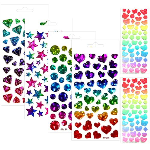 Tiannait 4 Adesivi Colorati 3D, Con 2 Adesivi Laser Gradiente, Adesivi Decorativi Per Bambini, Motivo Creativo, Adatti Per Scrapbooking, Calendario, D