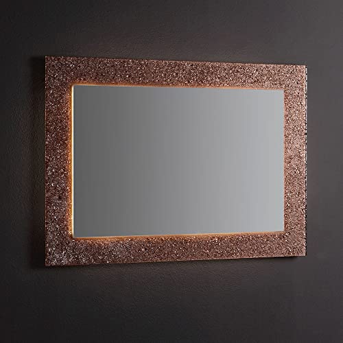 Kiamami Valentina Specchiera Rettangolare Cornice In Graniglia Di Vetro Fuso Bronzo 98X70