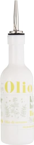 Rocco Bormioli Ampolla Bottiglia Olio Victoriana Lt.0,25 Vetro Opale, White, Lt 0,25