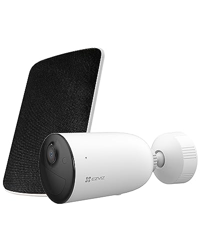 Ezviz Cb3 Kit 1080P Telecamera Wi-Fi A Batteria Da Esterno Con Pannello Solare, Visione Notturna A Colori, Audio Bidirezionale, Design Impermebile 100