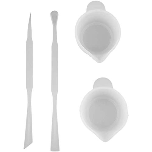 Pofet - Set Di 4 Aste In Silicone Per Mescolare, Con Misurazione, In Resina Epossidica, Per Miscelare