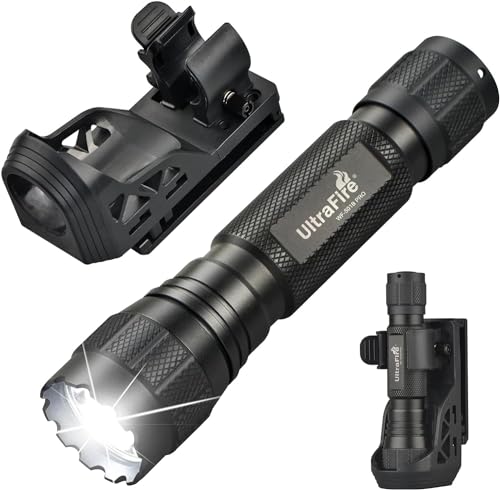 Ultrafire Torcia Tattica Con Fondina, 1200 Lumen Singola Moda Led Torcia Per Forze Dell'Ordine Con Supporto Per Cintura, Batteria Ricaricabile E Caric