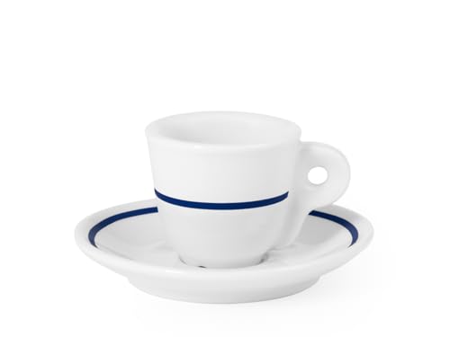 Royal Norfolk 7077900 Set 6 Tazzine Da Caffè In Porcellana Bianca, Decoro Blu, Con Piattino, Cc65