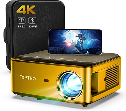 Toptro Mini Projector, 2022 Upgraded Projector With Wifi And Bluetooth,9500L Portable Projector,1080P Full Hd Supported,Home Theater Movie Projector C