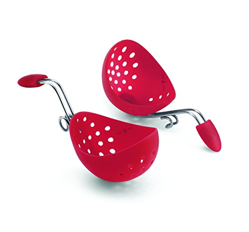 Cuisipro Egg Poacher Cuoci Uovo In Camicia, Silicone, Rosso,