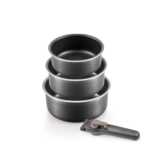 Tescoma 597914 Casseruole Con Impugnatura Rimovibile Vario, 4 Pezzi