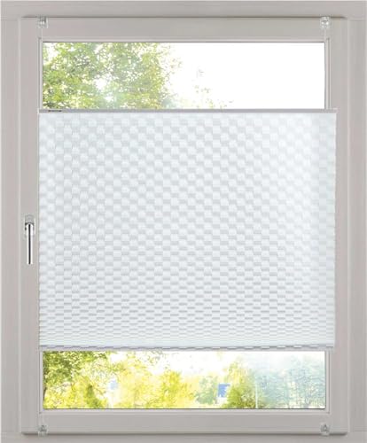 K-Home Tenda Plissettata Klemmfix Effetto 3D, Colore Bianco, 105 X 130 Cm