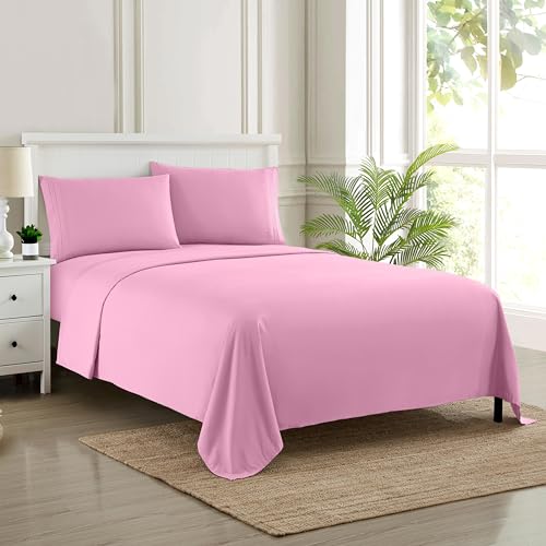 Sweet Home Collection 1808-Set Di Fogli Per Fili In Morbida Spazzolata Di Qualità Egiziana Set Di Biancheria Da Letto Di Lusso Piatto, Lenzuolo Con An